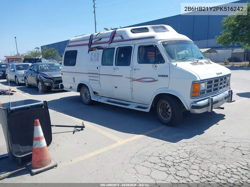 1993 Dodge Ram Van B250 VIN: 2B6HB21Y2PK516242 Lot: 44982875