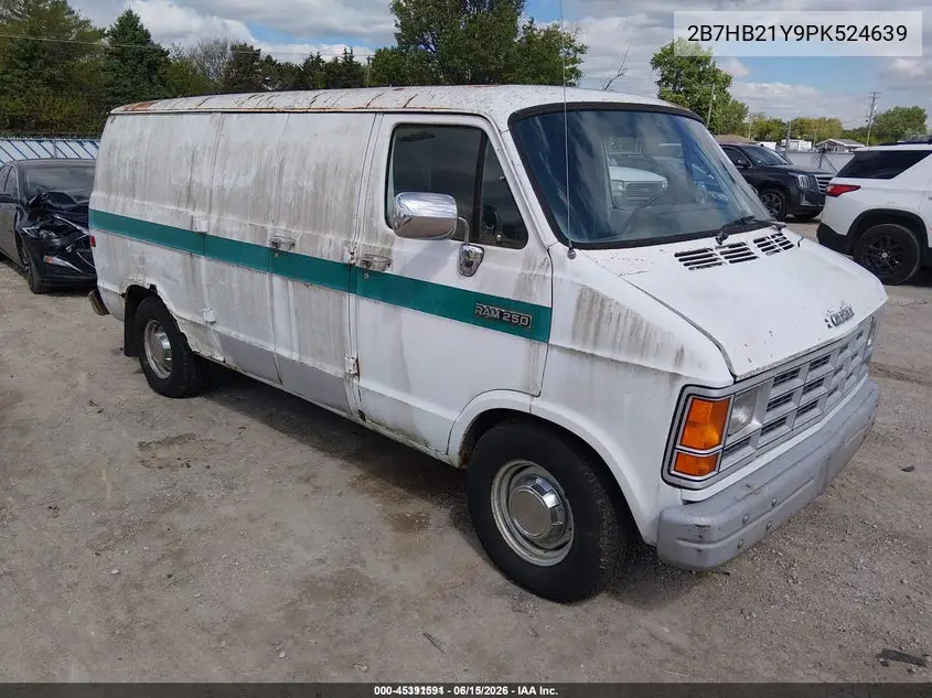 1993 Dodge Ram Van B250 VIN: 2B7HB21Y9PK524639 Lot: 45391591