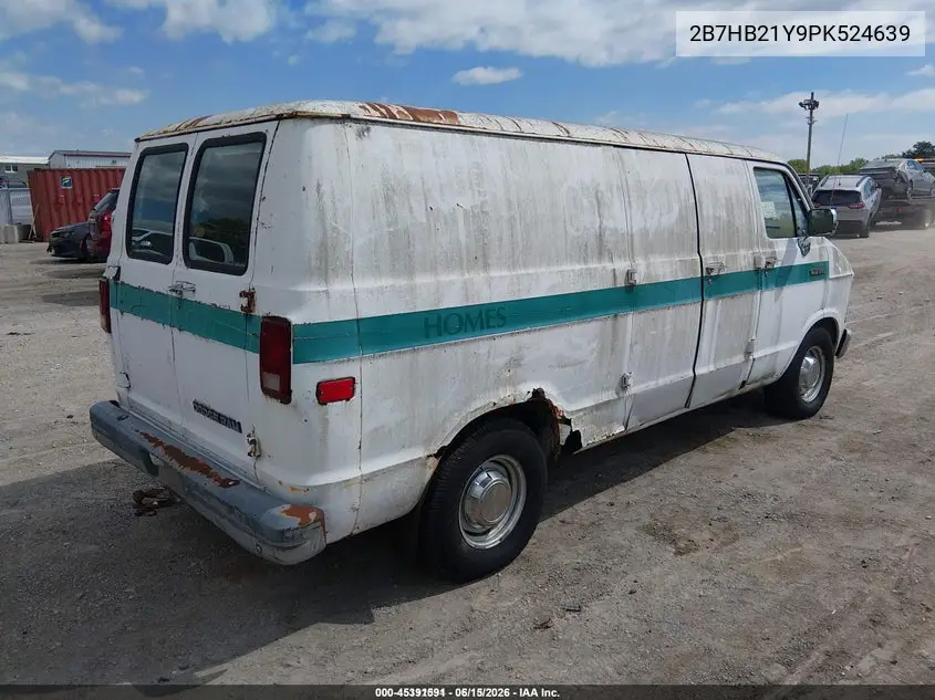 1993 Dodge Ram Van B250 VIN: 2B7HB21Y9PK524639 Lot: 45391591