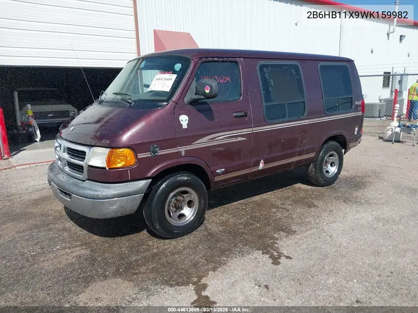 1998 Dodge Ram Van 1500 VIN: 2B6HB11X9WK159982 Lot: 44613609