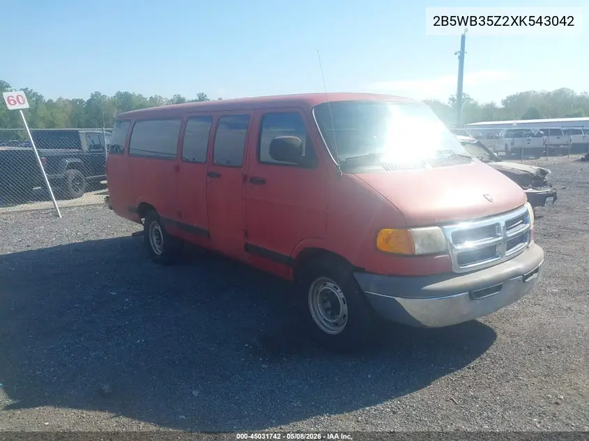 1999 Dodge Ram Wagon 3500 VIN: 2B5WB35Z2XK543042 Lot: 45031742