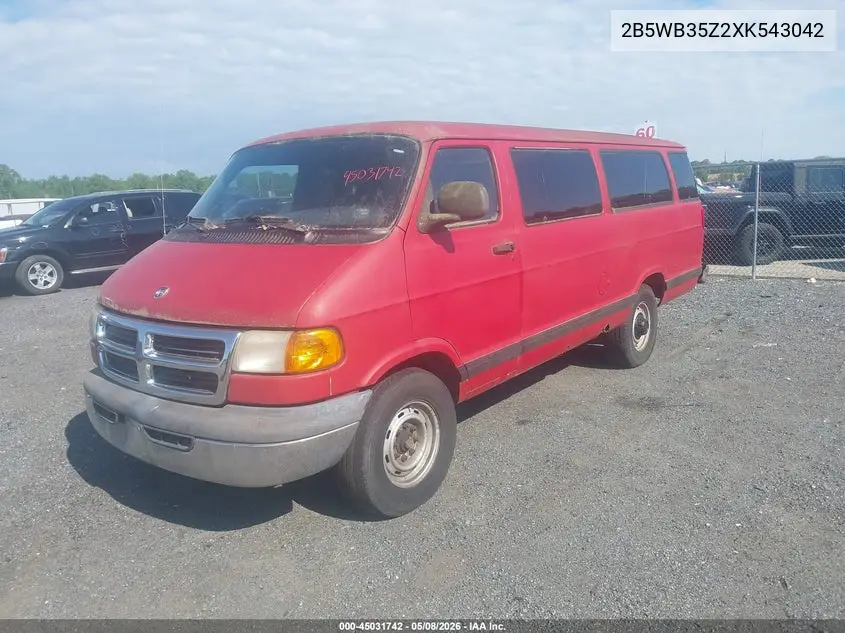 1999 Dodge Ram Wagon 3500 VIN: 2B5WB35Z2XK543042 Lot: 45031742