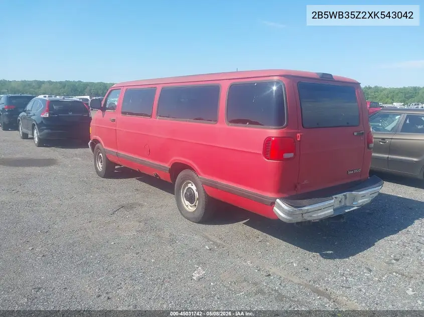 1999 Dodge Ram Wagon 3500 VIN: 2B5WB35Z2XK543042 Lot: 45031742