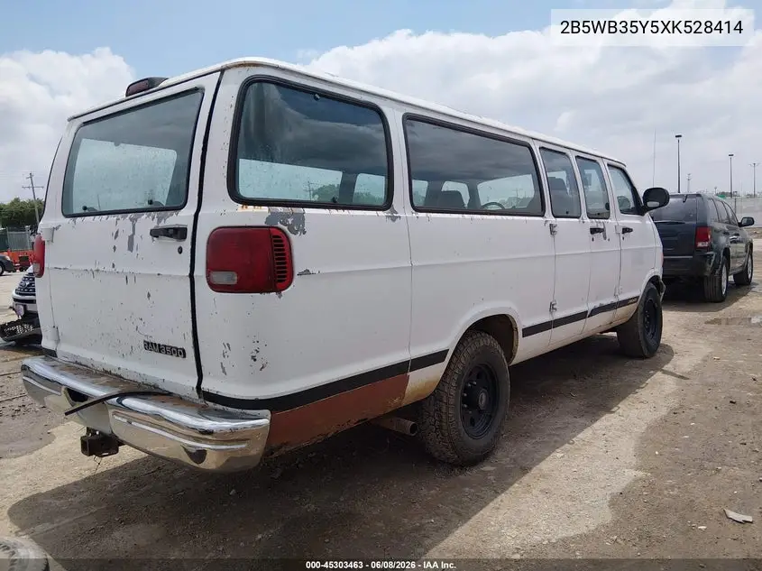 1999 Dodge Ram Wagon 3500 VIN: 2B5WB35Y5XK528414 Lot: 45303463