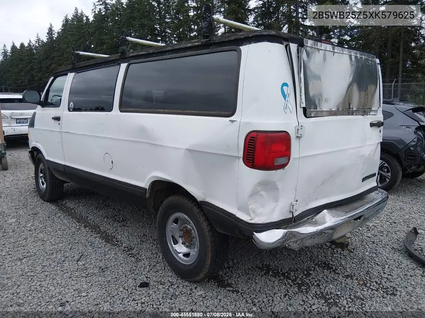 1999 Dodge Ram Wagon 2500 VIN: 2B5WB25Z5XK579625 Lot: 45551880