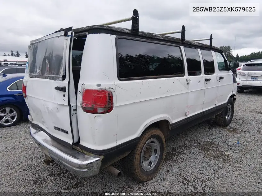 1999 Dodge Ram Wagon 2500 VIN: 2B5WB25Z5XK579625 Lot: 45551880