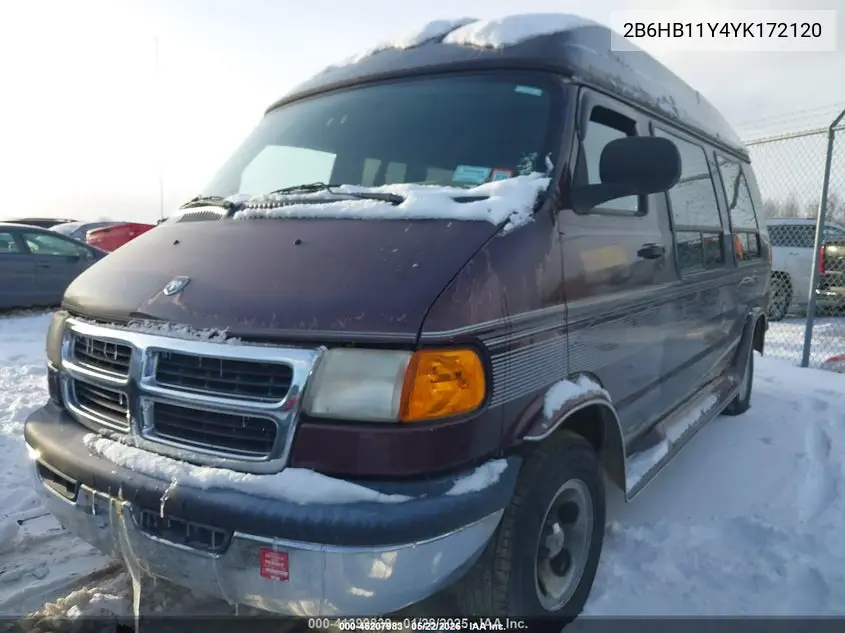 2000 Dodge Ram Van 1500 Conversion VIN: 2B6HB11Y4YK172120 Lot: 45207983