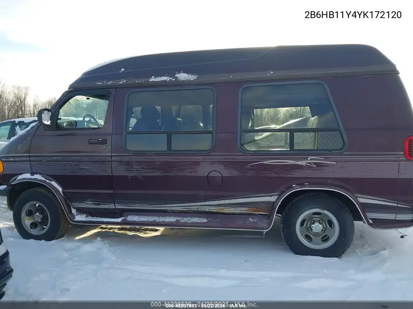 2000 Dodge Ram Van 1500 Conversion VIN: 2B6HB11Y4YK172120 Lot: 45207983