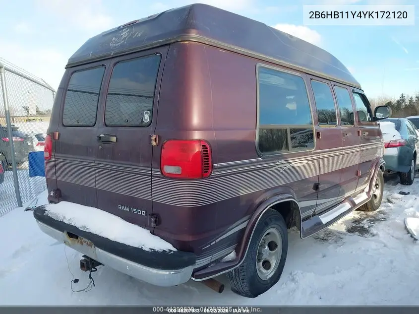2000 Dodge Ram Van 1500 Conversion VIN: 2B6HB11Y4YK172120 Lot: 45207983