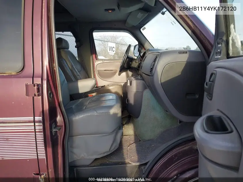 2000 Dodge Ram Van 1500 Conversion VIN: 2B6HB11Y4YK172120 Lot: 45207983