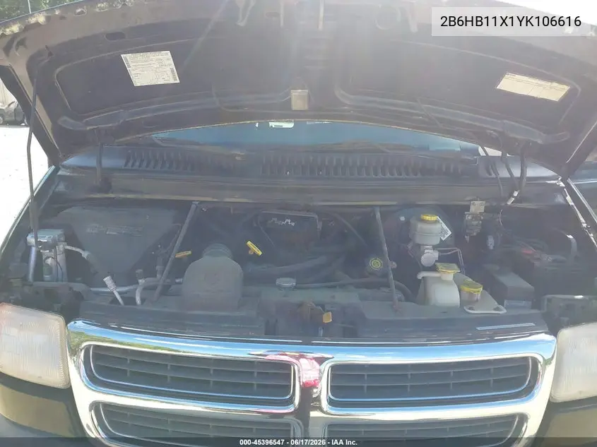 2000 Dodge Ram Van 1500 Conversion VIN: 2B6HB11X1YK106616 Lot: 45396547