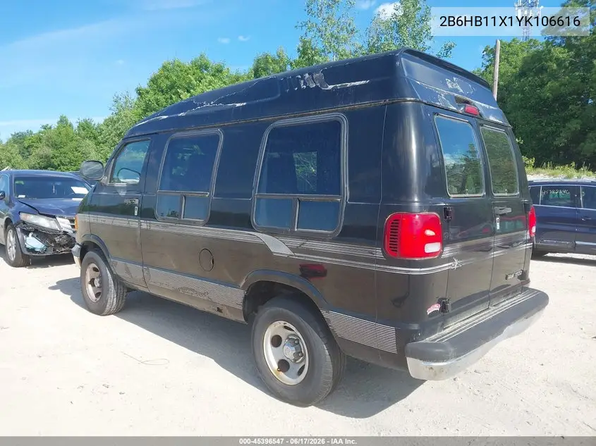 2000 Dodge Ram Van 1500 Conversion VIN: 2B6HB11X1YK106616 Lot: 45396547