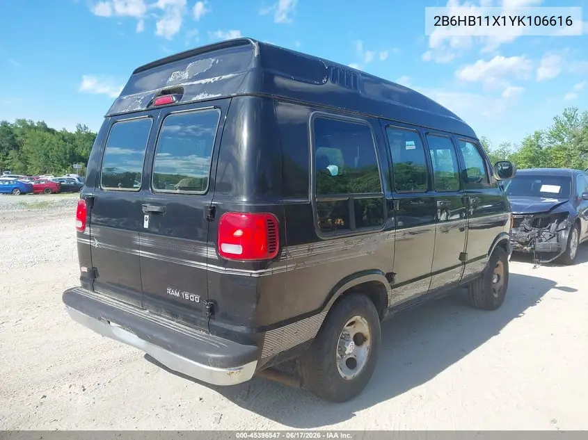2000 Dodge Ram Van 1500 Conversion VIN: 2B6HB11X1YK106616 Lot: 45396547