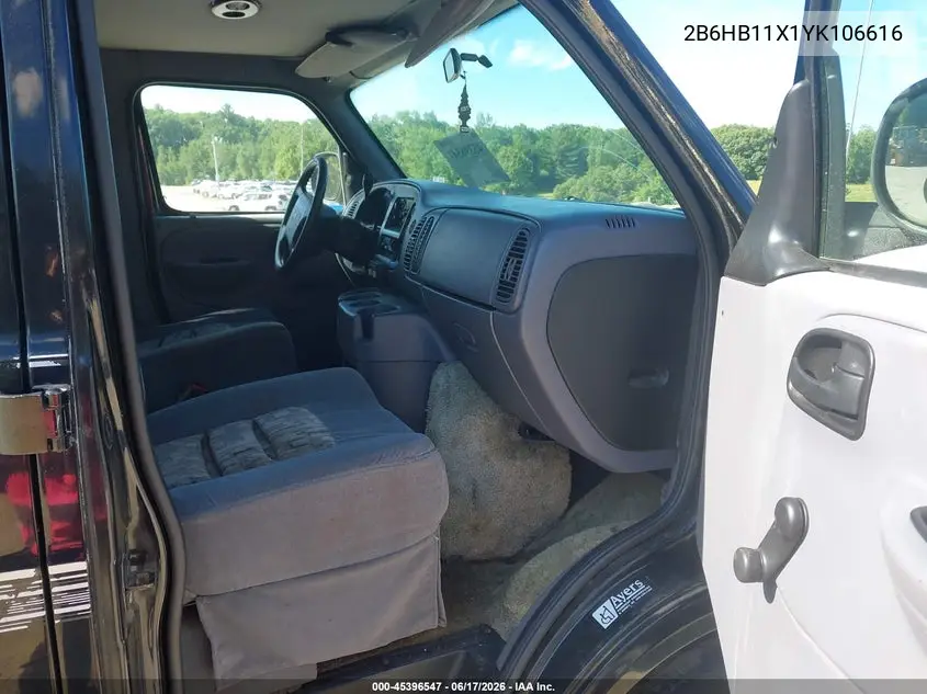 2000 Dodge Ram Van 1500 Conversion VIN: 2B6HB11X1YK106616 Lot: 45396547