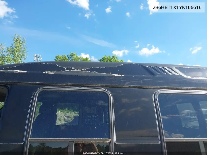 2000 Dodge Ram Van 1500 Conversion VIN: 2B6HB11X1YK106616 Lot: 45396547