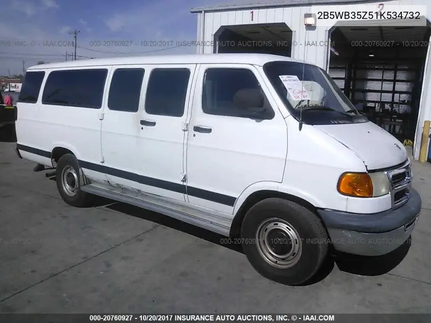 2001 Dodge Ram Wagon B3500 VIN: 2B5WB35Z51K534732 Lot: 20760927
