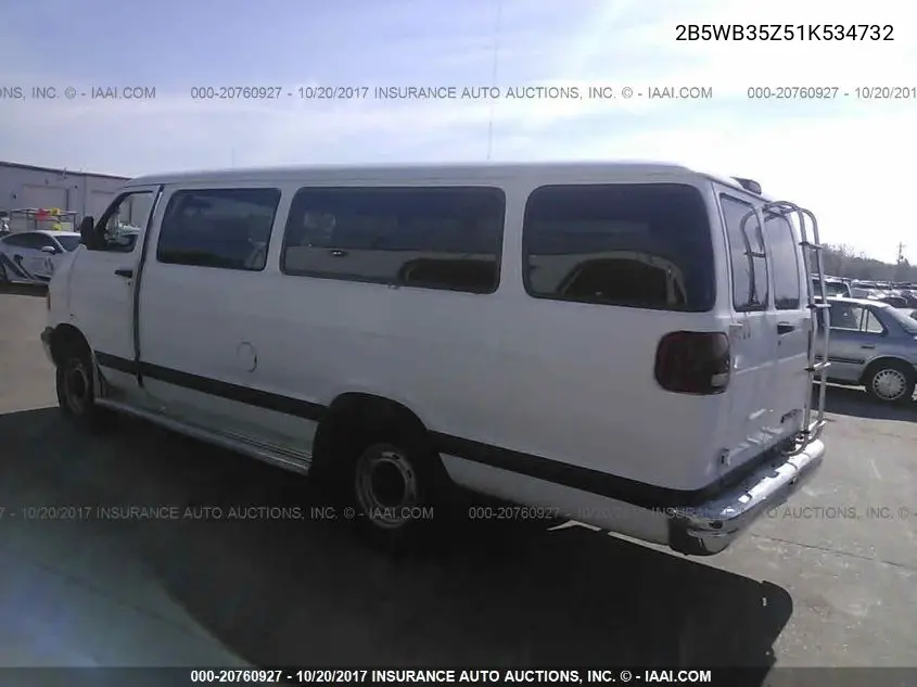 2001 Dodge Ram Wagon B3500 VIN: 2B5WB35Z51K534732 Lot: 20760927