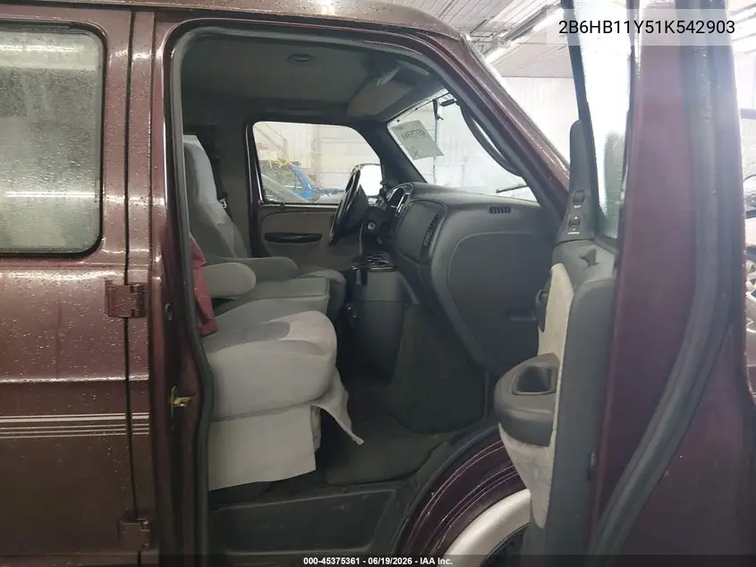 2001 Dodge Ram Van 1500 Conversion VIN: 2B6HB11Y51K542903 Lot: 45375361