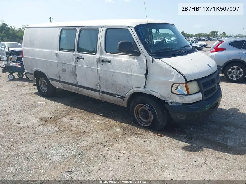 2001 Dodge Ram Van 1500 Conversion VIN: 2B7HB11X71K507007 Lot: 45525843