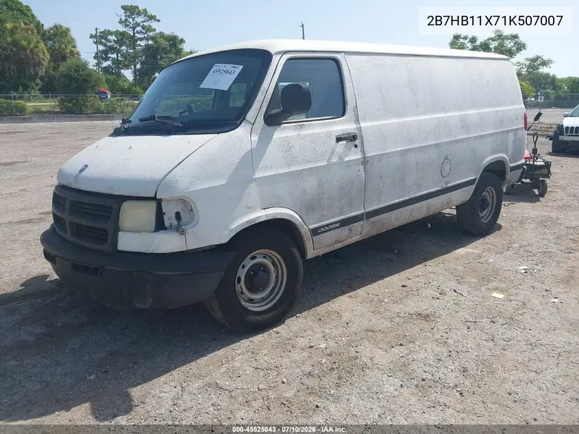 2001 Dodge Ram Van 1500 Conversion VIN: 2B7HB11X71K507007 Lot: 45525843