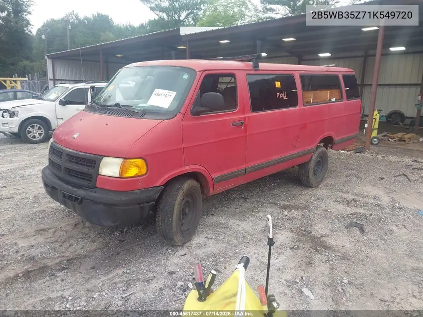 2001 Dodge Ram Wagon 3500 VIN: 2B5WB35Z71K549720 Lot: 45617437