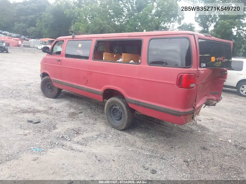 2001 Dodge Ram Wagon 3500 VIN: 2B5WB35Z71K549720 Lot: 45617437