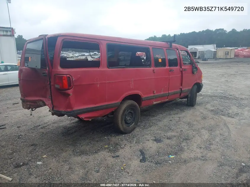 2001 Dodge Ram Wagon 3500 VIN: 2B5WB35Z71K549720 Lot: 45617437
