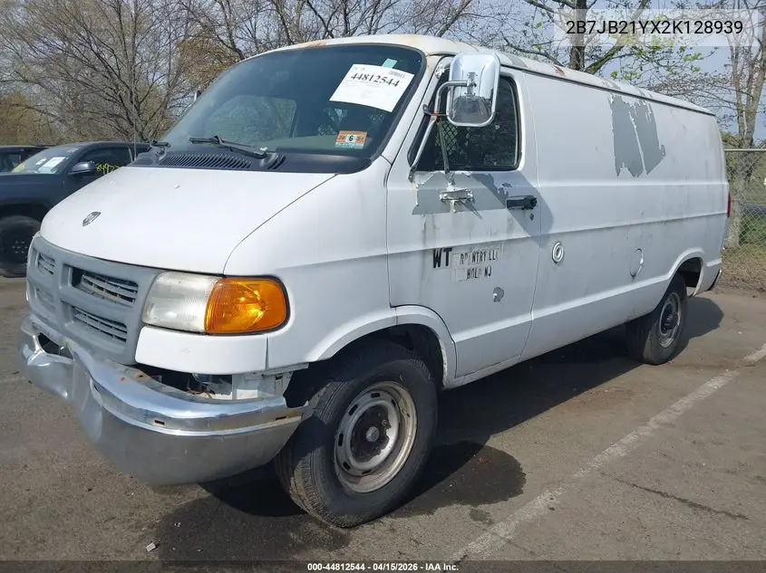 2002 Dodge Ram Van 2500 Conversion VIN: 2B7JB21YX2K128939 Lot: 44812544