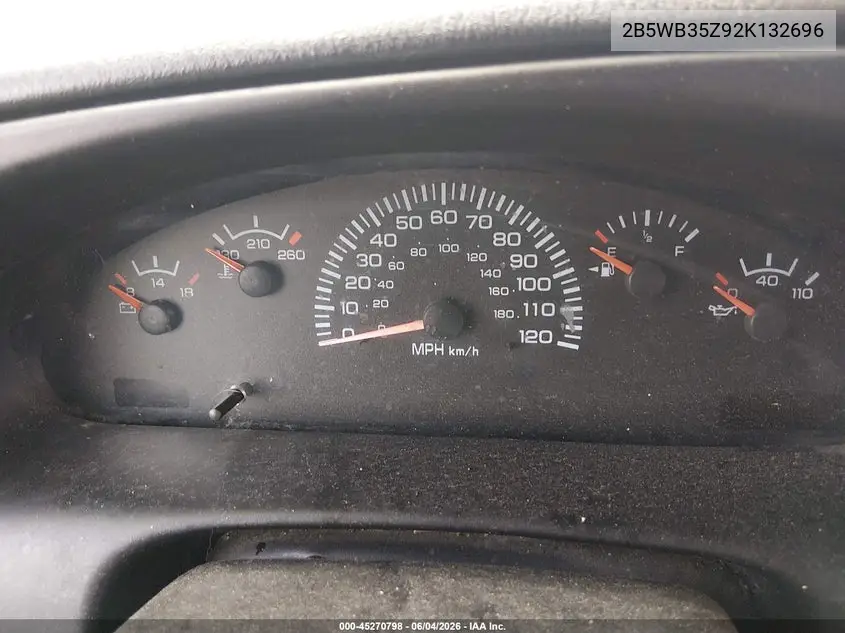 2002 Dodge Ram Wagon 3500 VIN: 2B5WB35Z92K132696 Lot: 45270798