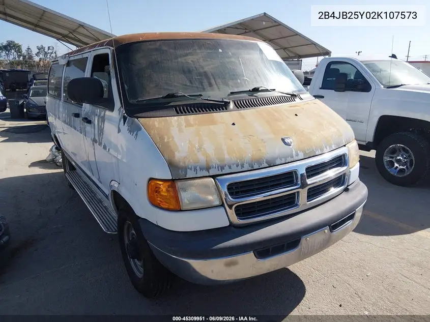 2002 Dodge Ram Wagon 2500 VIN: 2B4JB25Y02K107573 Lot: 45309951