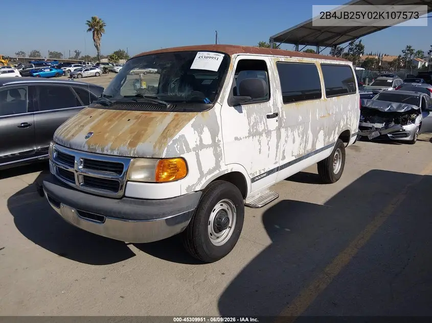 2002 Dodge Ram Wagon 2500 VIN: 2B4JB25Y02K107573 Lot: 45309951