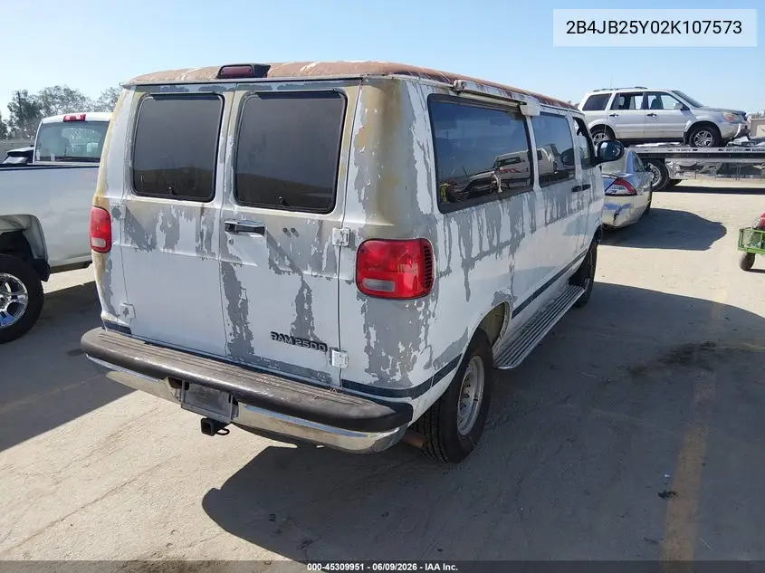 2002 Dodge Ram Wagon 2500 VIN: 2B4JB25Y02K107573 Lot: 45309951
