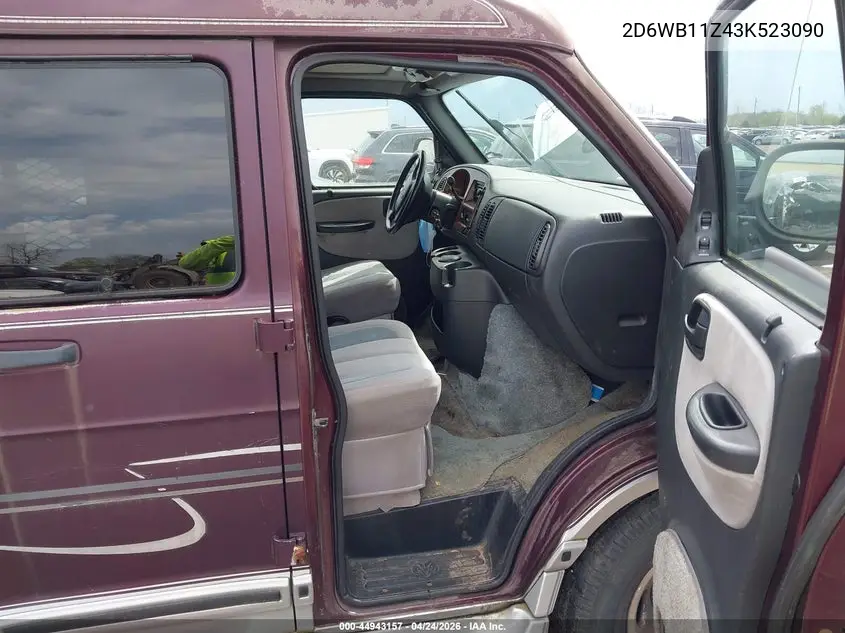 2003 Dodge Ram Van 1500 Conversion VIN: 2D6WB11Z43K523090 Lot: 44943157