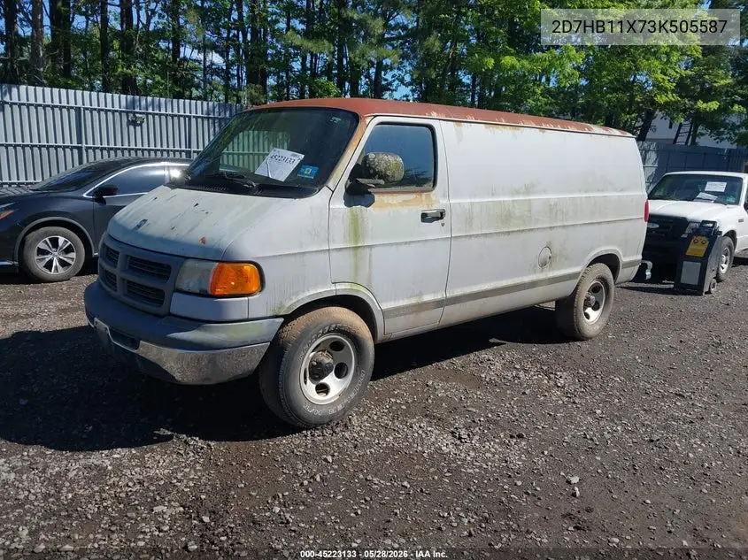 2003 Dodge Ram Van 1500 Conversion VIN: 2D7HB11X73K505587 Lot: 45223133