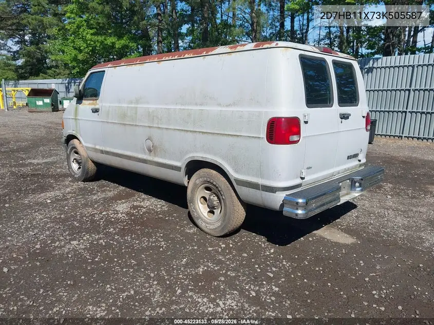 2003 Dodge Ram Van 1500 Conversion VIN: 2D7HB11X73K505587 Lot: 45223133