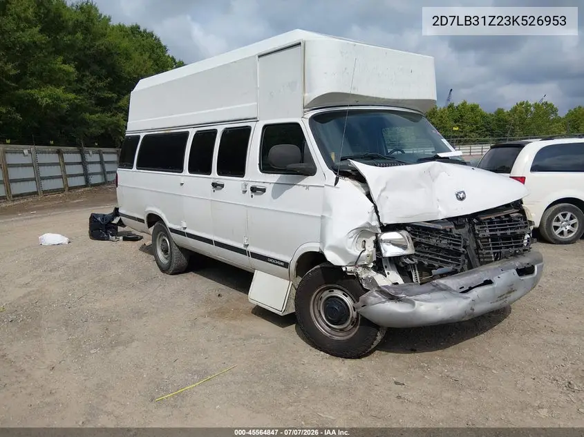 2003 Dodge Ram Van 3500 Conversion VIN: 2D7LB31Z23K526953 Lot: 45564847