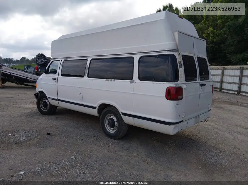 2003 Dodge Ram Van 3500 Conversion VIN: 2D7LB31Z23K526953 Lot: 45564847