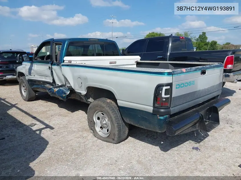 1998 Dodge Ram 1500 St VIN: 3B7HC12Y4WG193891 Lot: 45437949