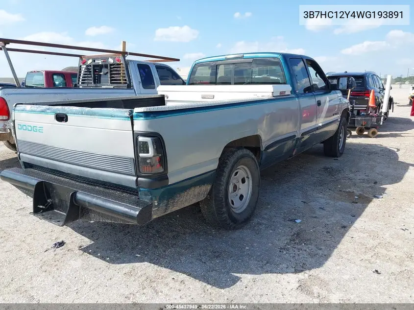 1998 Dodge Ram 1500 St VIN: 3B7HC12Y4WG193891 Lot: 45437949