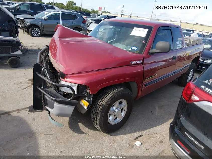 1998 Dodge Ram 1500 St VIN: 3B7HC13Y3WG212610 Lot: 45532373