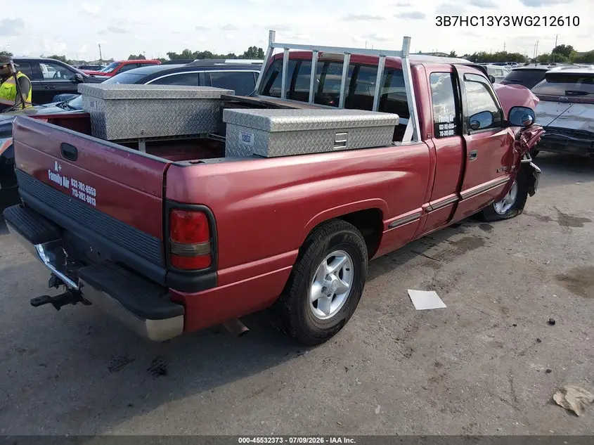 1998 Dodge Ram 1500 St VIN: 3B7HC13Y3WG212610 Lot: 45532373