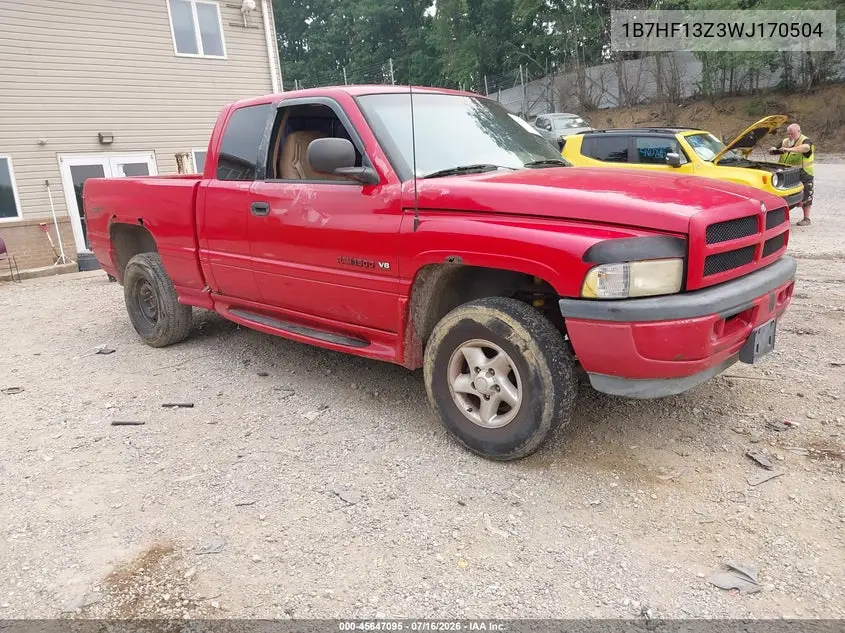 1998 Dodge Ram 1500 St VIN: 1B7HF13Z3WJ170504 Lot: 45647095