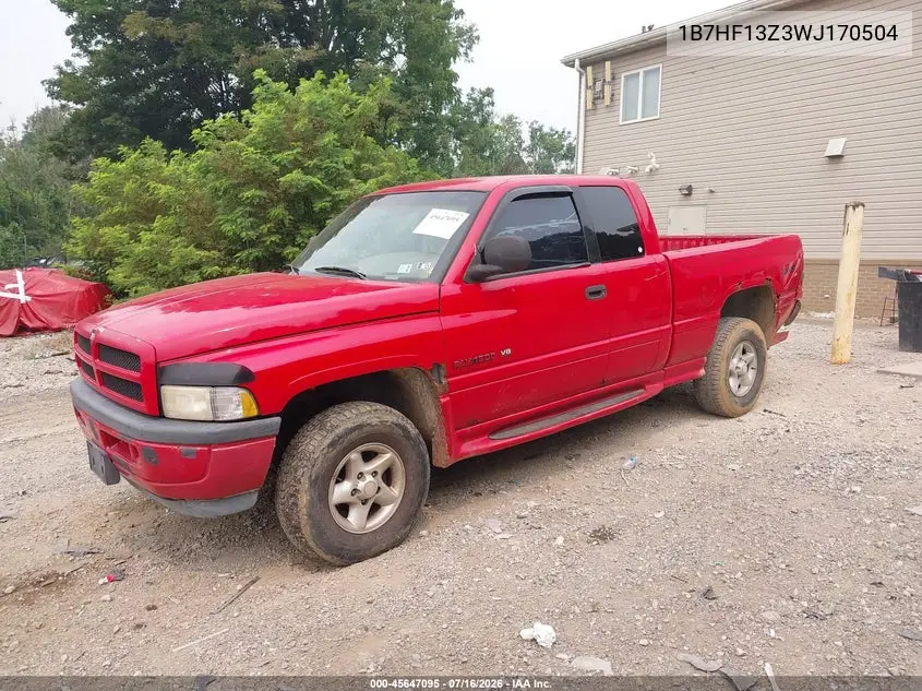 1998 Dodge Ram 1500 St VIN: 1B7HF13Z3WJ170504 Lot: 45647095