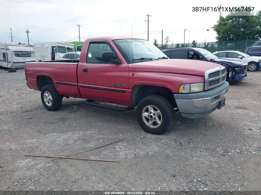 1999 Dodge Ram 1500 St VIN: 3B7HF16Y1XM567457 Lot: 45449809