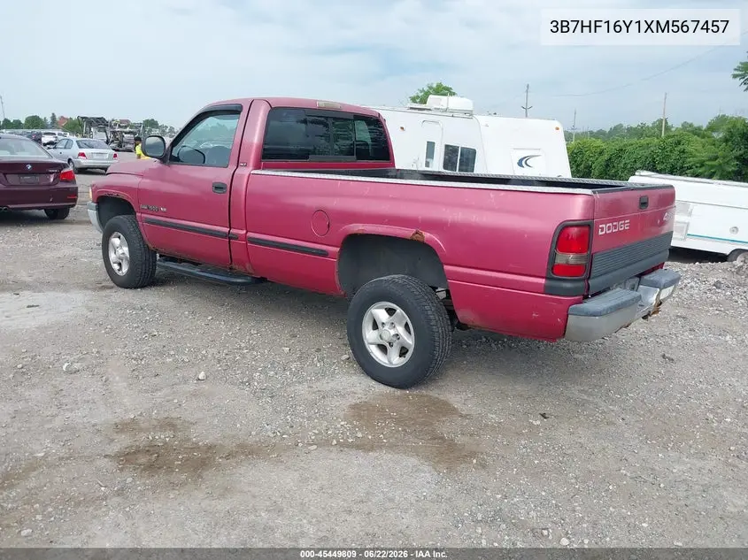 1999 Dodge Ram 1500 St VIN: 3B7HF16Y1XM567457 Lot: 45449809