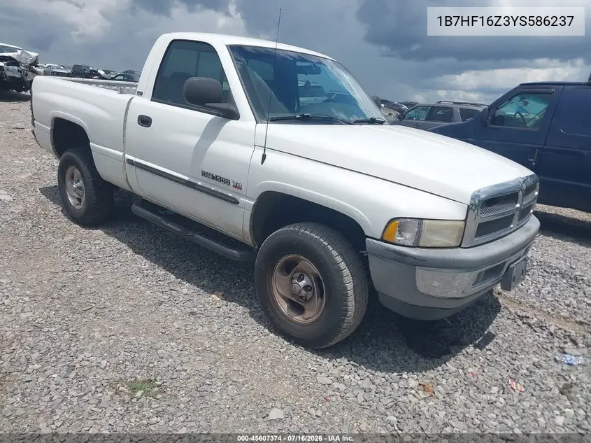2000 Dodge Ram 1500 St VIN: 1B7HF16Z3YS586237 Lot: 45607374