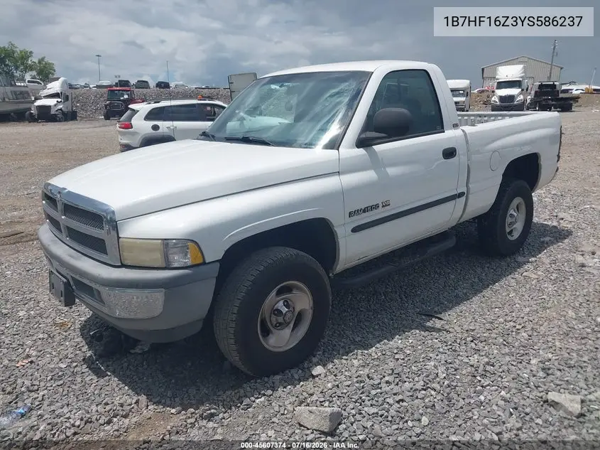 2000 Dodge Ram 1500 St VIN: 1B7HF16Z3YS586237 Lot: 45607374