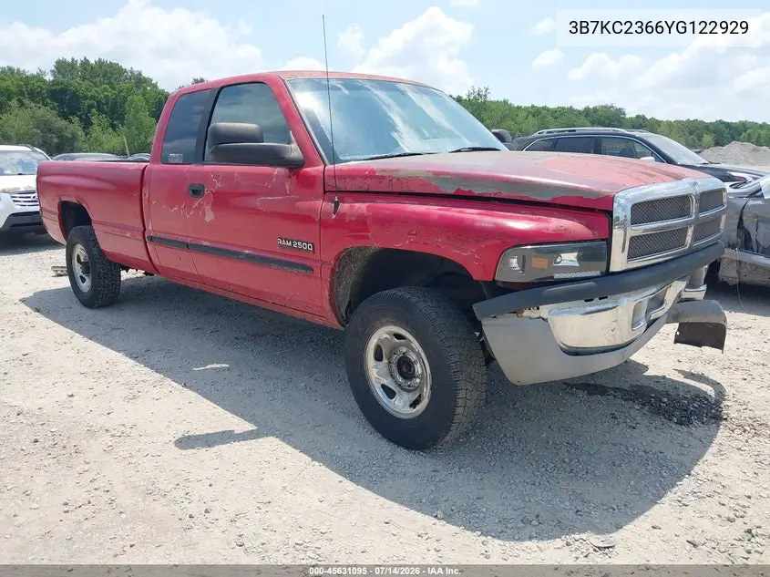 2000 Dodge Ram 2500 St VIN: 3B7KC2366YG122929 Lot: 45631095
