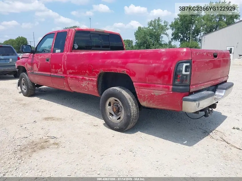 2000 Dodge Ram 2500 St VIN: 3B7KC2366YG122929 Lot: 45631095
