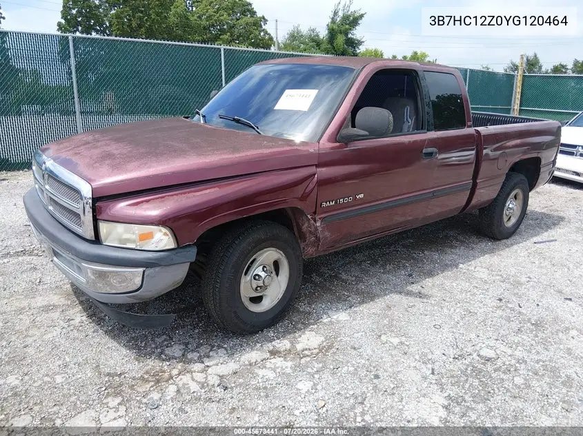 2000 Dodge Ram 1500 St VIN: 3B7HC12Z0YG120464 Lot: 45673441